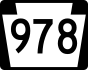 PA Route 978 marker